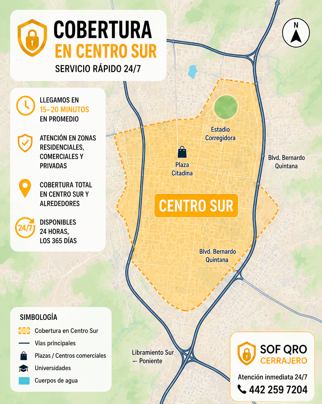 Cobertura de SOF Cerrajería en Querétaro
