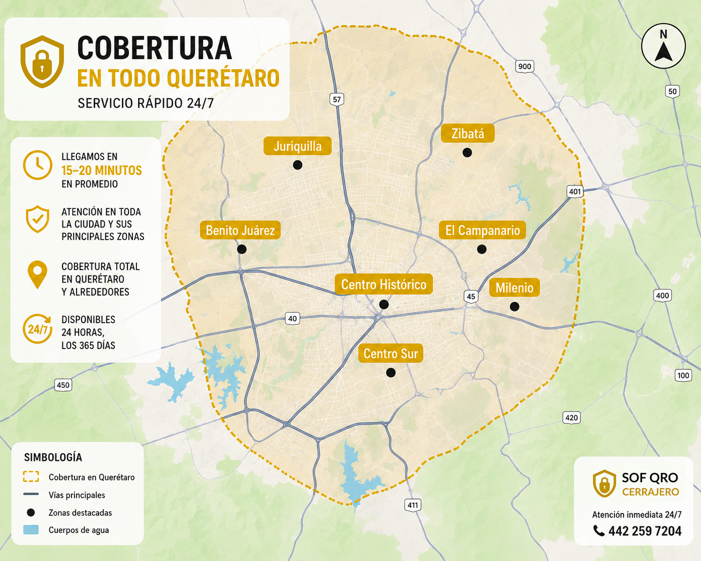 Cobertura de SOF Cerrajería en Querétaro